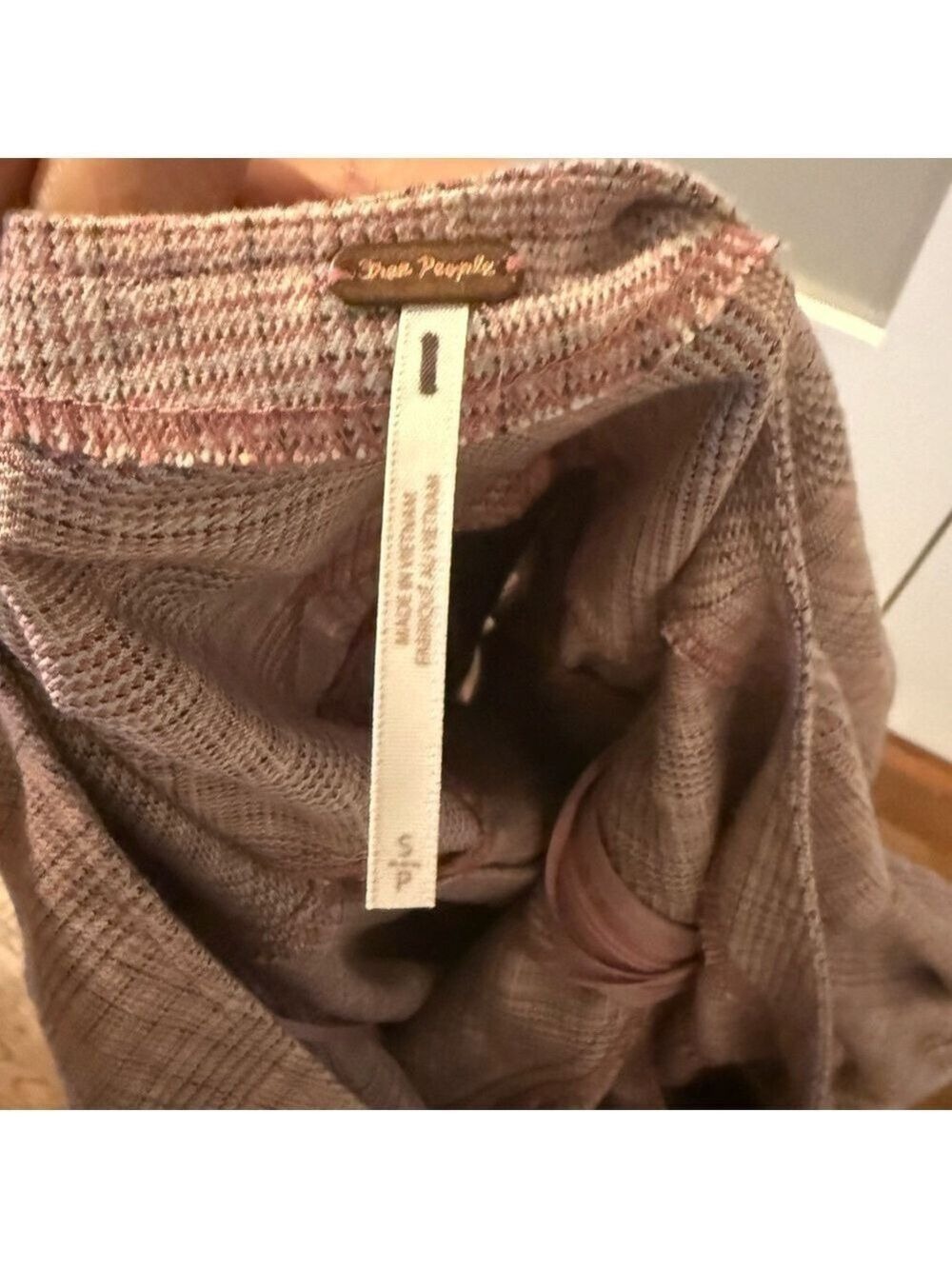 FREE PEOPLE Sevi Plaid Puff Sleeve Mini Dress with Belt. NWOT Size S - Picture 3 of 7